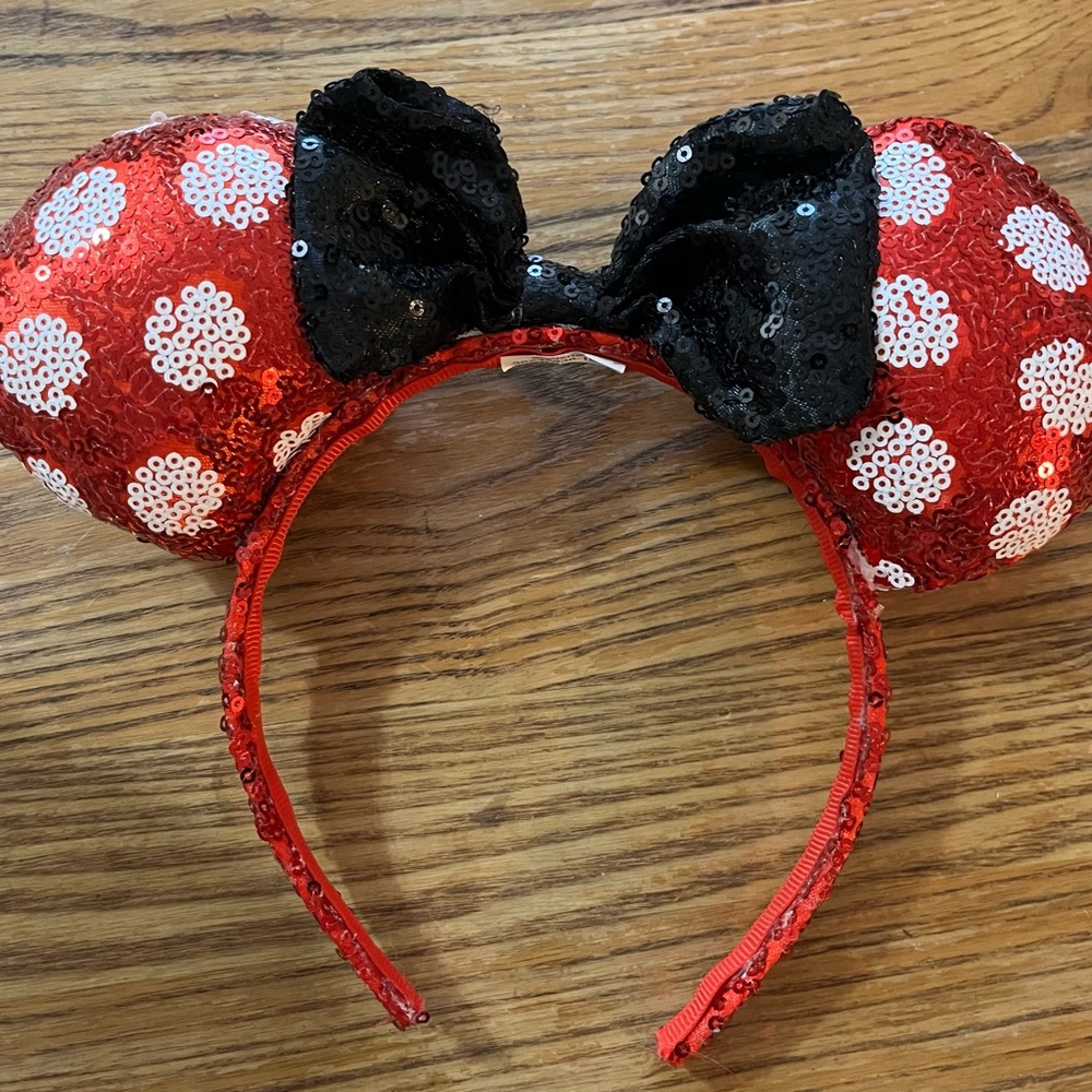 Sequined Minnie Mouse Ears Headband - Disney